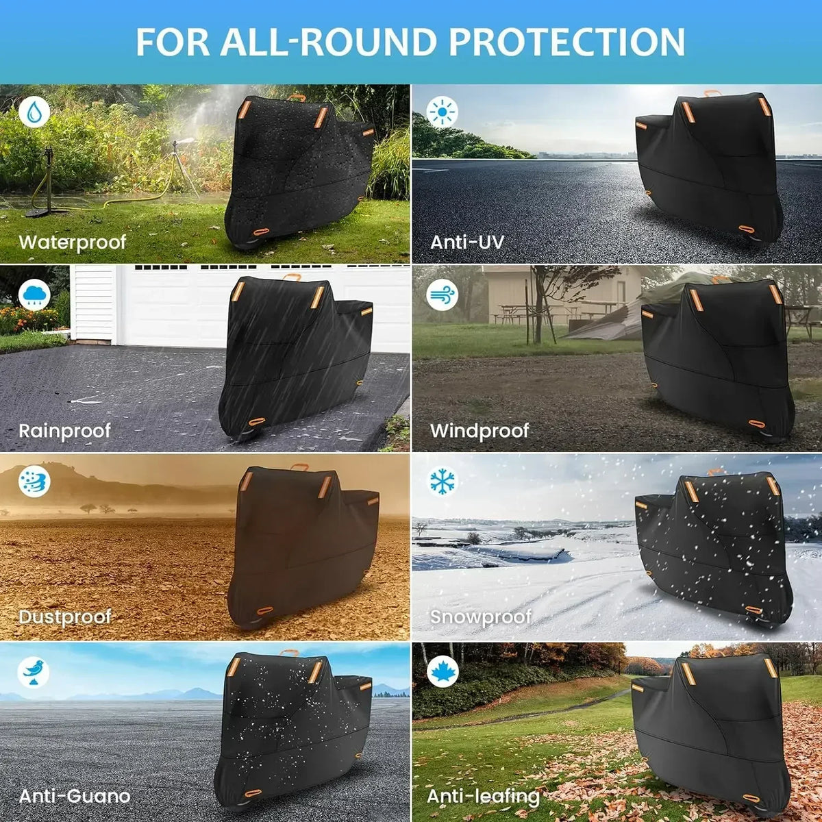 All-Weather Motorcycle Cover with UV Protection