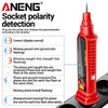 Socket Tester with AC/DC Voltage Detection and Polarity Check