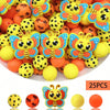 A pile of colorful 3D bee silicone beads in yellow, orange, and black for jewelry making and DIY crafts.