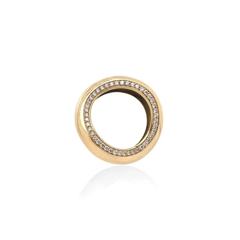 Wavy Stackable Gold-Plated Ring with Cubic Zirconia