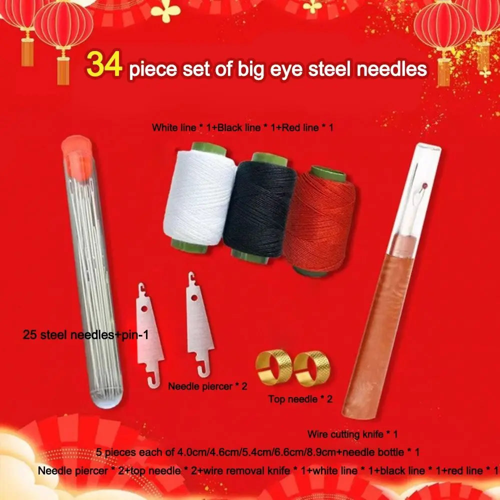 Stainless Steel Sewing Needle Set with Large Eye Design