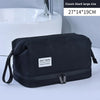 Classic black large size men's travel toiletry bag with wet and dry compartments