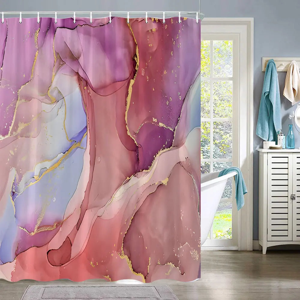 Luxury Marble Abstract Fluid Pattern Shower Curtain