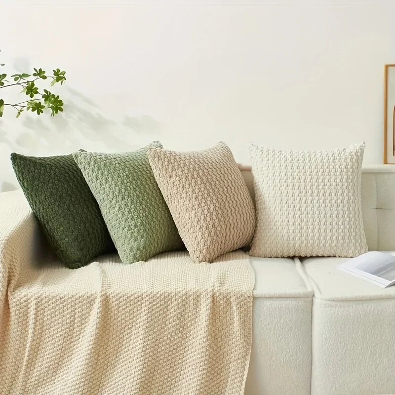 Modern Corduroy Cushion Covers with Hidden Zipper
