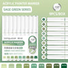Box of 9pcs/box Acrylic Paint Markers Sage Green Series with 720 degree tips
