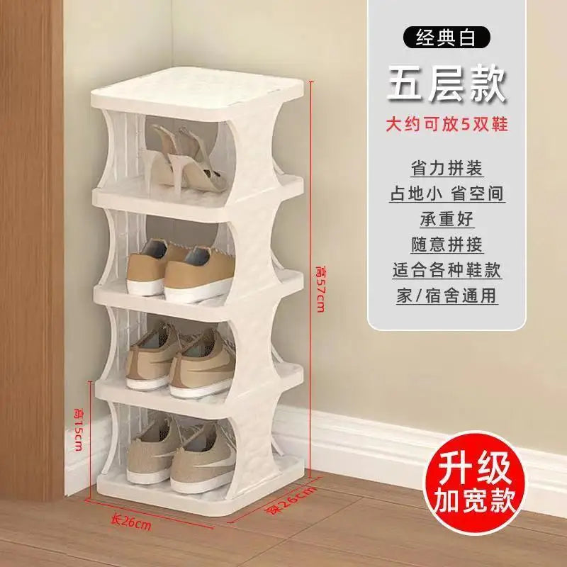 Space-Saving Plastic Shoe Rack for Entryway & Closet