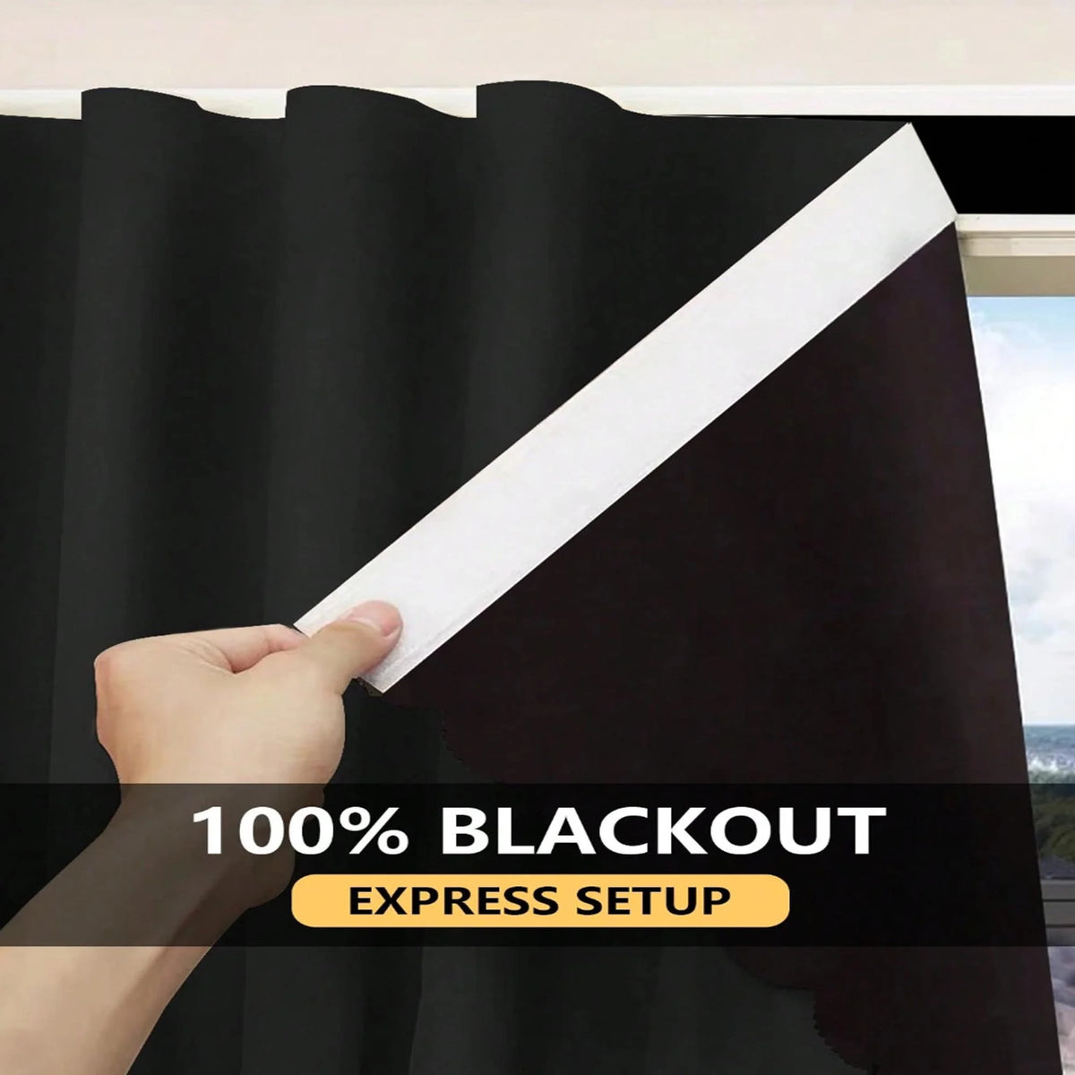 Self-Adhesive Blackout Curtain for Bedroom & Living Room
