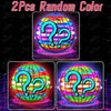 Two glowing orbs with random colors spinning in a dark background