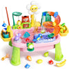 Interactive Water Play Table with Electric Faucet & Fishing Game