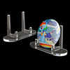 Clear acrylic display stand for photos and cards featuring a colorful character.