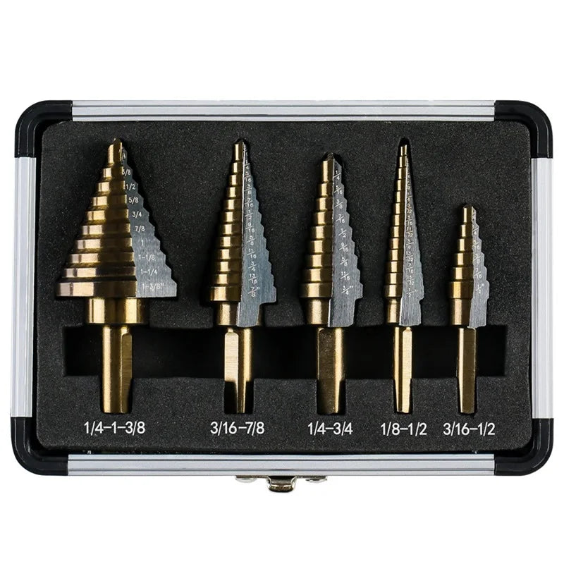 HSS Cobalt Step Drill Bit Set for Metal & Sheet Material