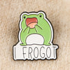 Cute Frog Enamel Pin with Sarcastic Quote