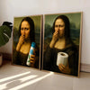 Mona Lisa Funny Bathroom Wall Art Canvas Print