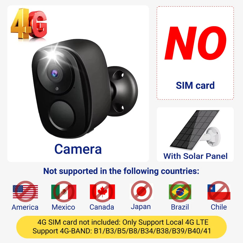 Cámara de Seguridad Solar con 4G/WiFi y Visión Nocturna