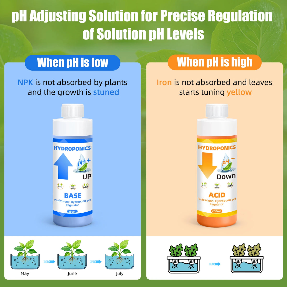 Hydroponic pH Up & Down Kit for Precise Nutrient Regulation