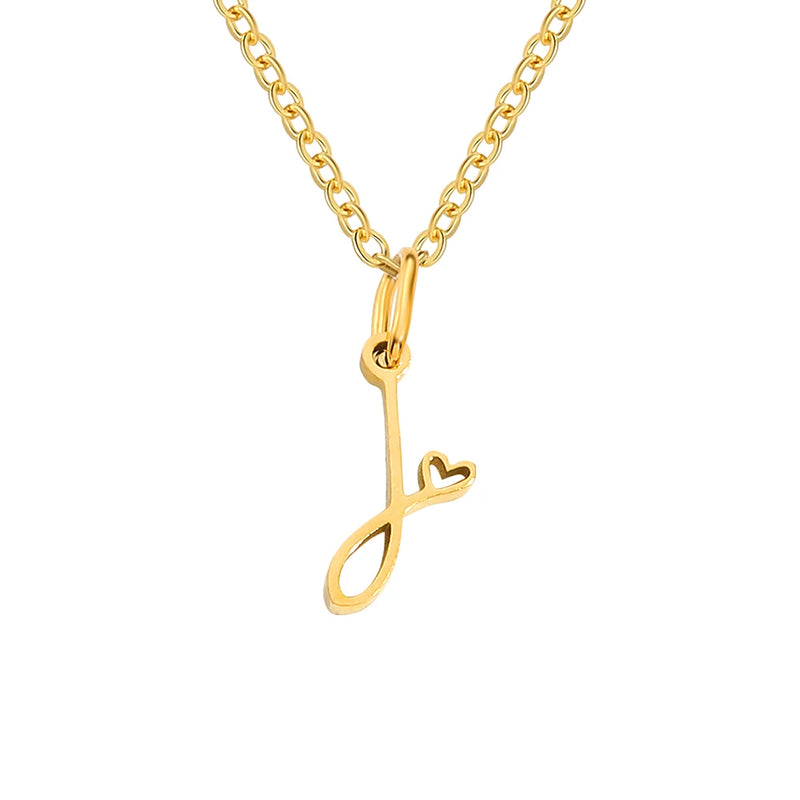 Collier avec Lettre Initiale et Pendentif Cœur