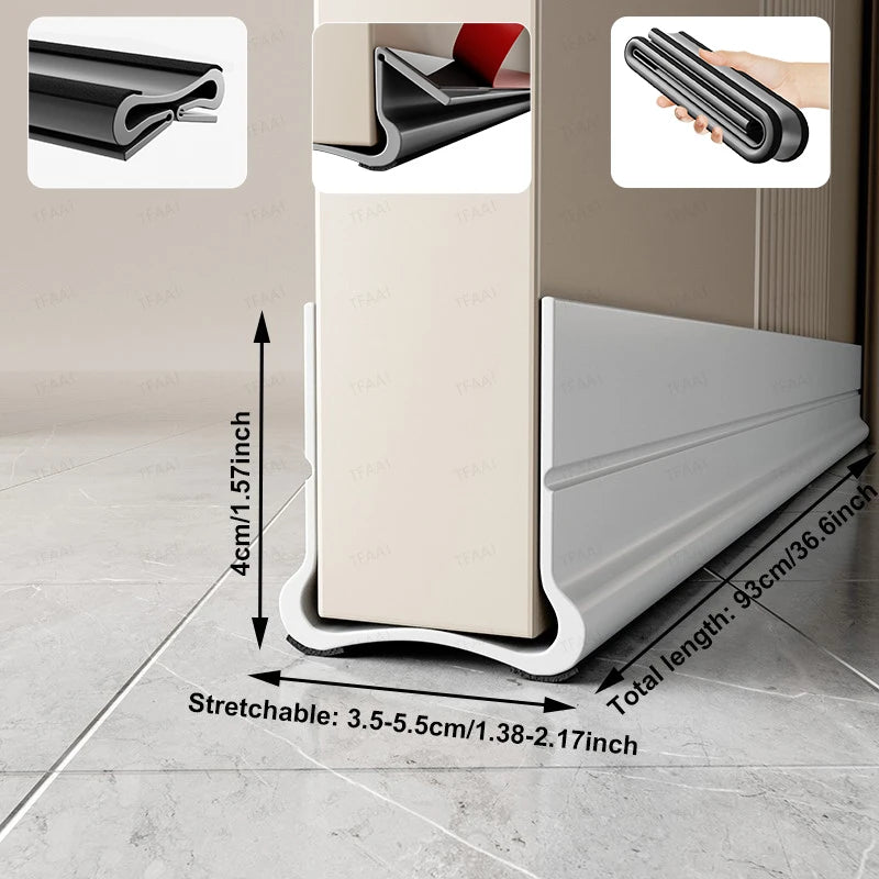 Flexible Door Draft Stopper with Soundproofing Seal