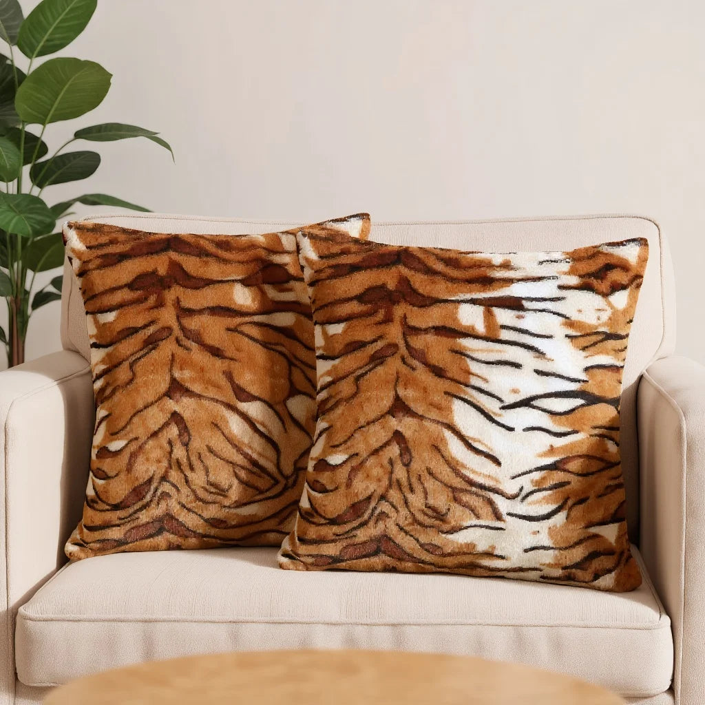 Leopard Print Throw Pillow Covers (Set of 2)