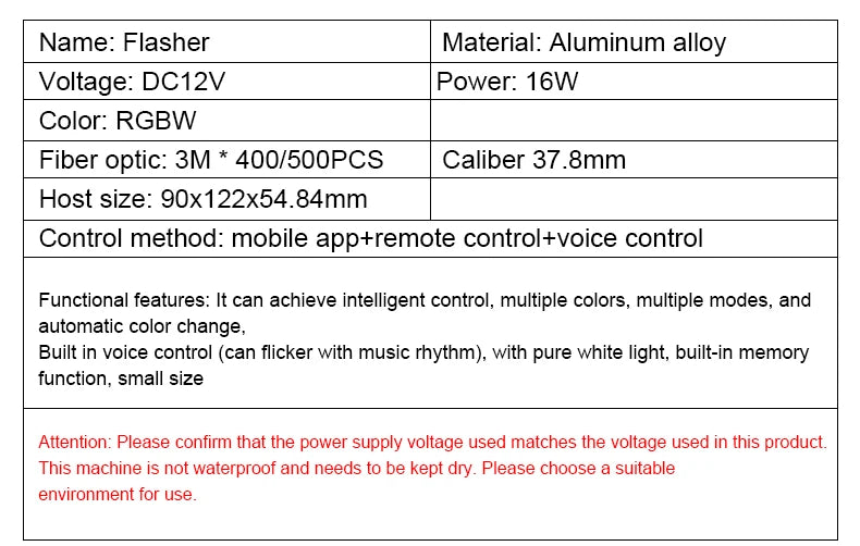 16W Starry Sky Fiber Optic Car Ceiling Light with Music Sync