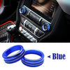 Blue aluminum knob trim covers for Ford Mustang 2015-2020