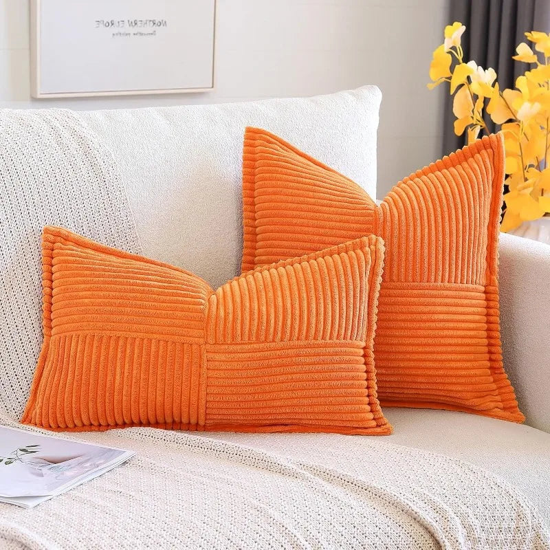 Corduroy Lumbar Pillow Cover for Office and Home