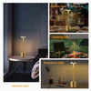 A collection of three table lamps showing Dinner light, Camping light, and Emergency light in various indoor and outdoor sett