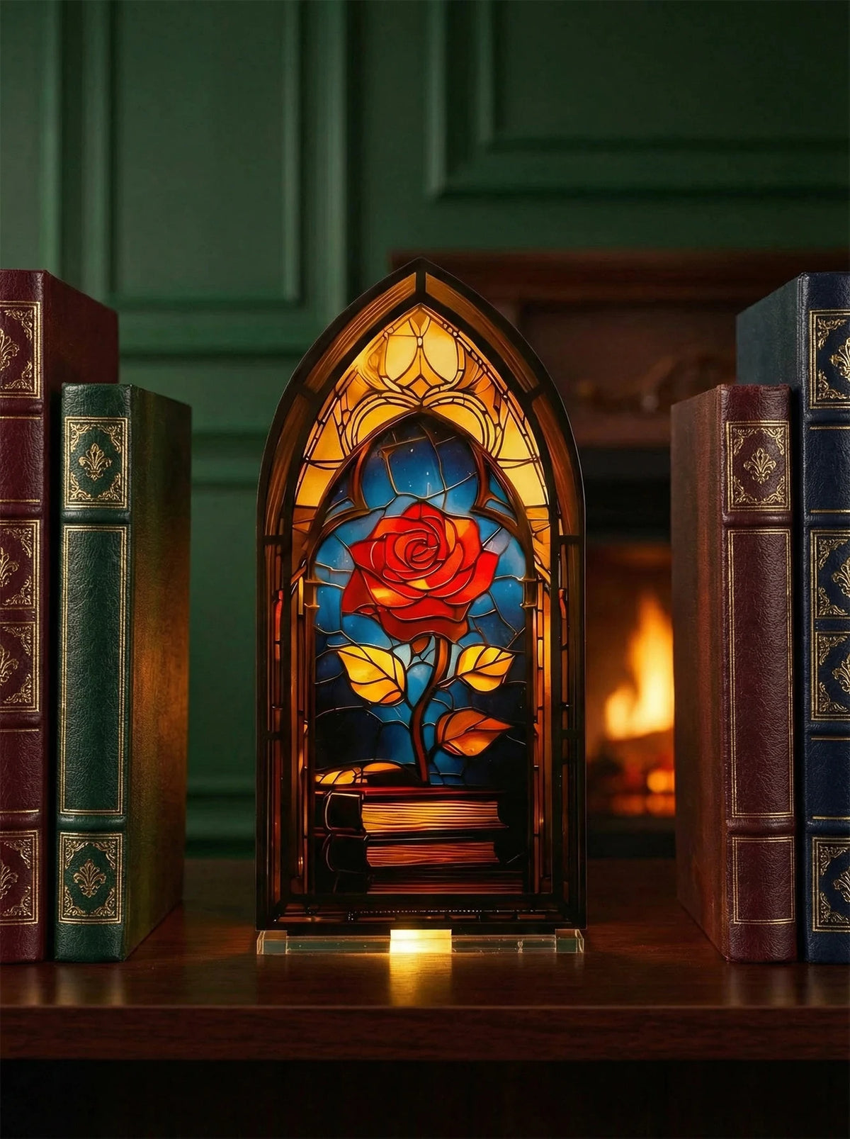 Acrylic Rose Gothic Arch Bookend for Bookshelf Decor