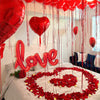 Red Love Letter Balloon Set with Rose Petals for Valentine's Day & Anniversary