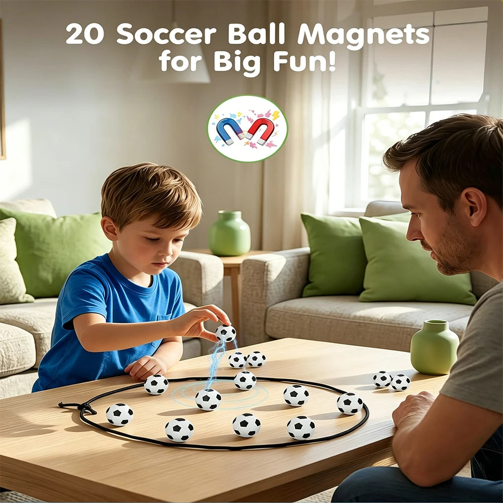 Magnetic Football Game Set with 20 Balls – Portable Strategy Board Game for Kids & Adults