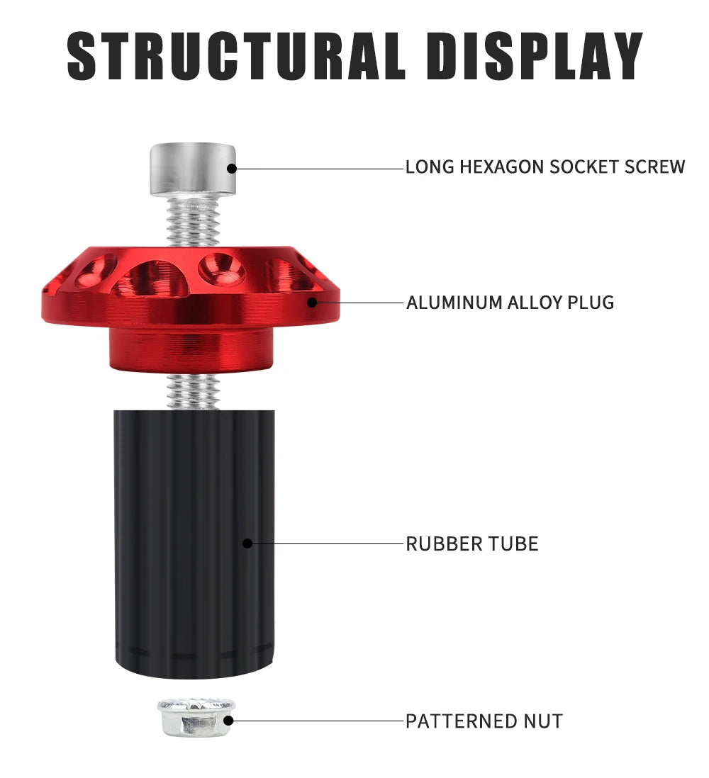 CNC Aluminum Motorcycle Handlebar End Plugs with Rubber Grip