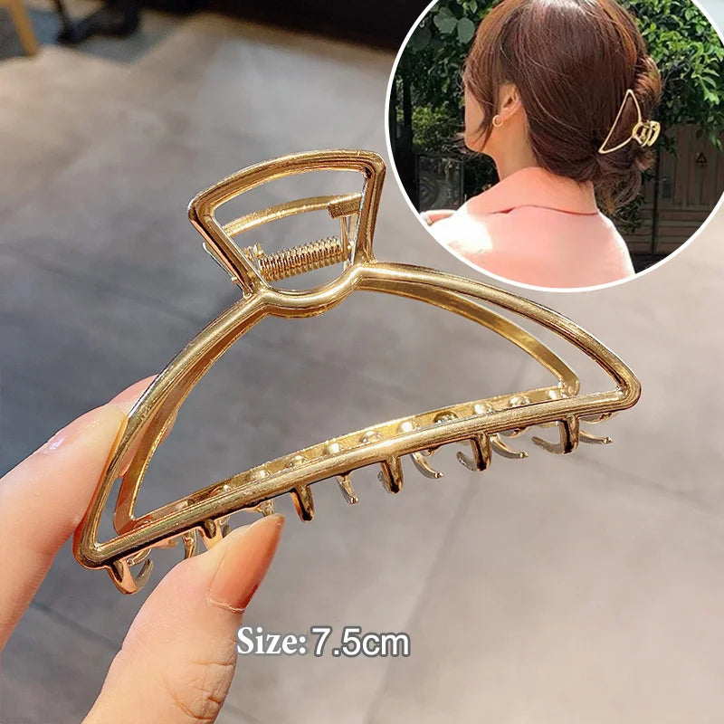 Gold S-Shaped Metal Hair Claw