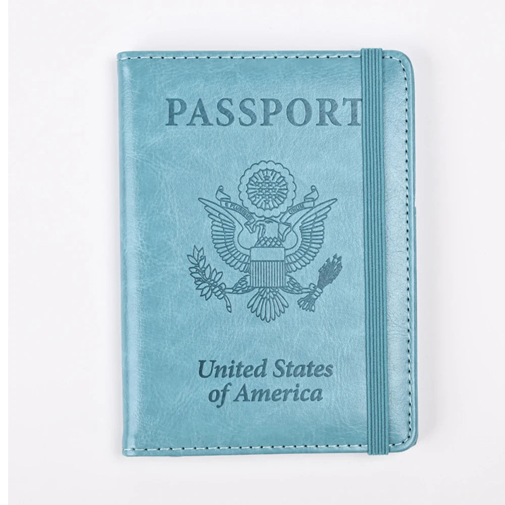 RFID-Blocking PU Leather Passport Holder with 3D Embossed Design