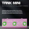 A pink Tank Mini guitar/bass intelligent pedal with three knobs and a stylized graphic on a black background.