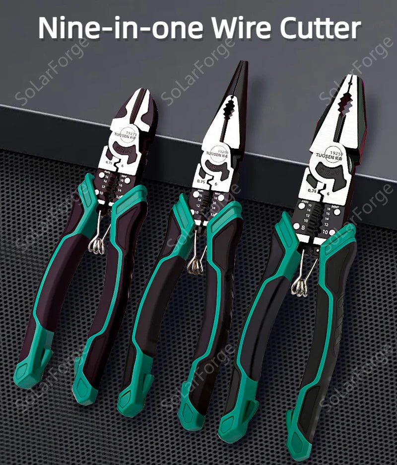 9-in-1 Multifunctional Wire Stripping Pliers with Crimping Action