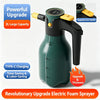 A green cordless electric foam sprayer bottle with a black handle and yellow switch, highlighting a powerful upgrade.
