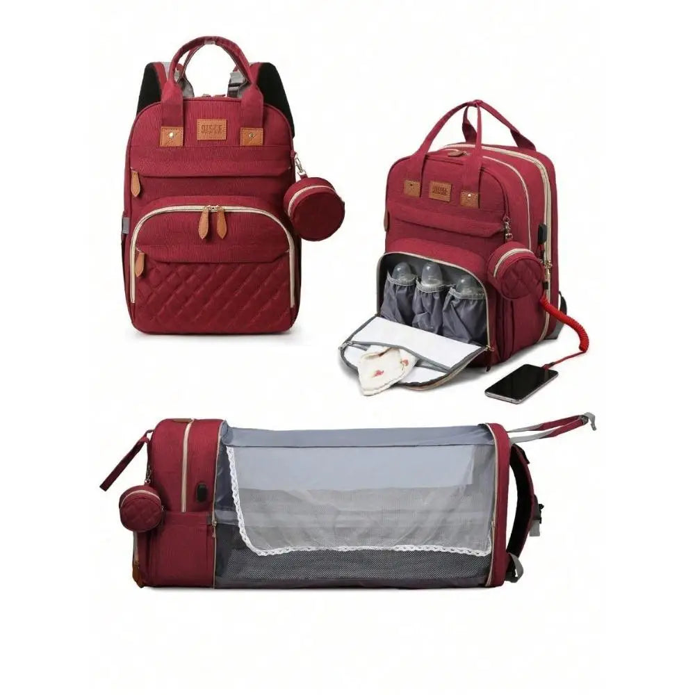 3-in-1 Diaper Bag Backpack with Foldable Changing Mat
