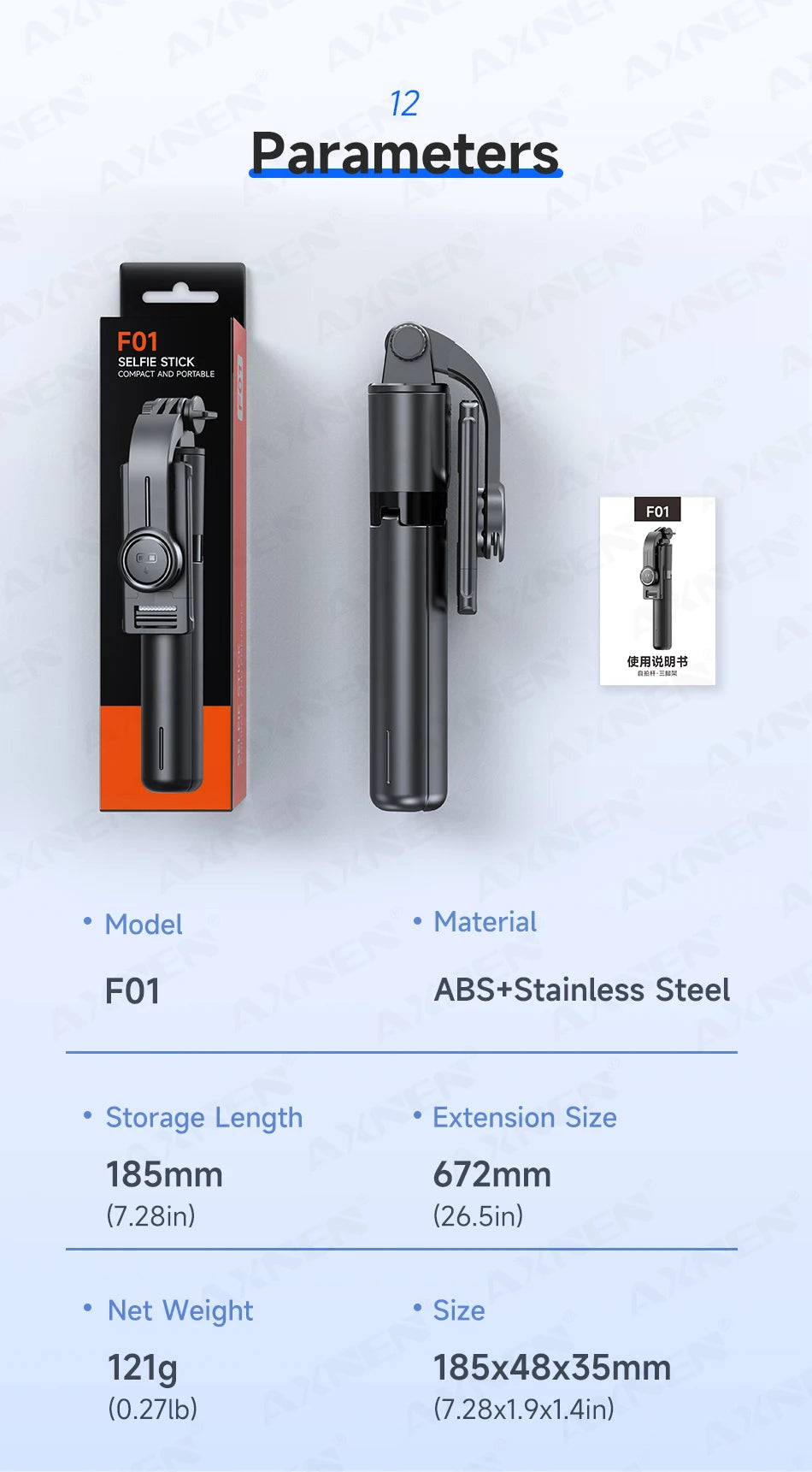 Portable Selfie Stick Tripod with Bluetooth Remote