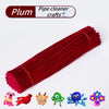A set of 100 red chenille pipe cleaners for crafting.