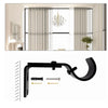 Set of 3 Adjustable Iron Curtain Rod Wall Brackets in Black