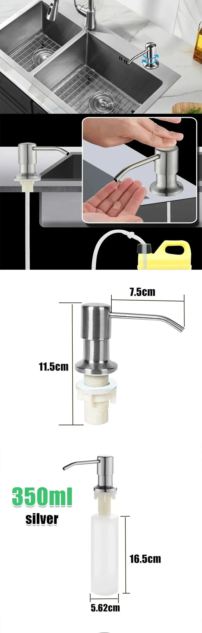 Stainless Steel Kitchen Soap Dispenser with Pump