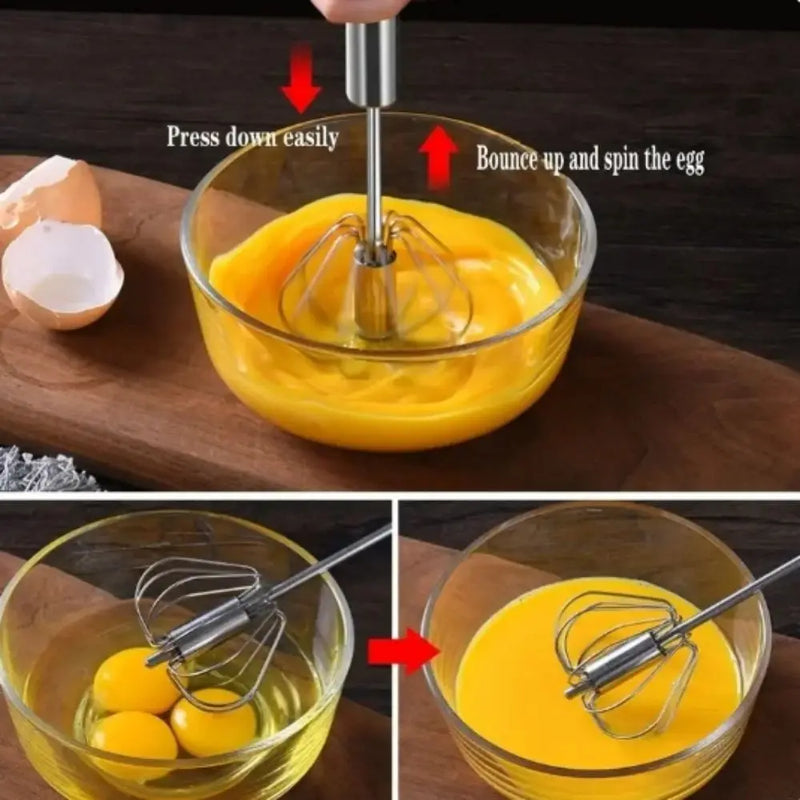 Stainless Steel Manual Rotary Whisk