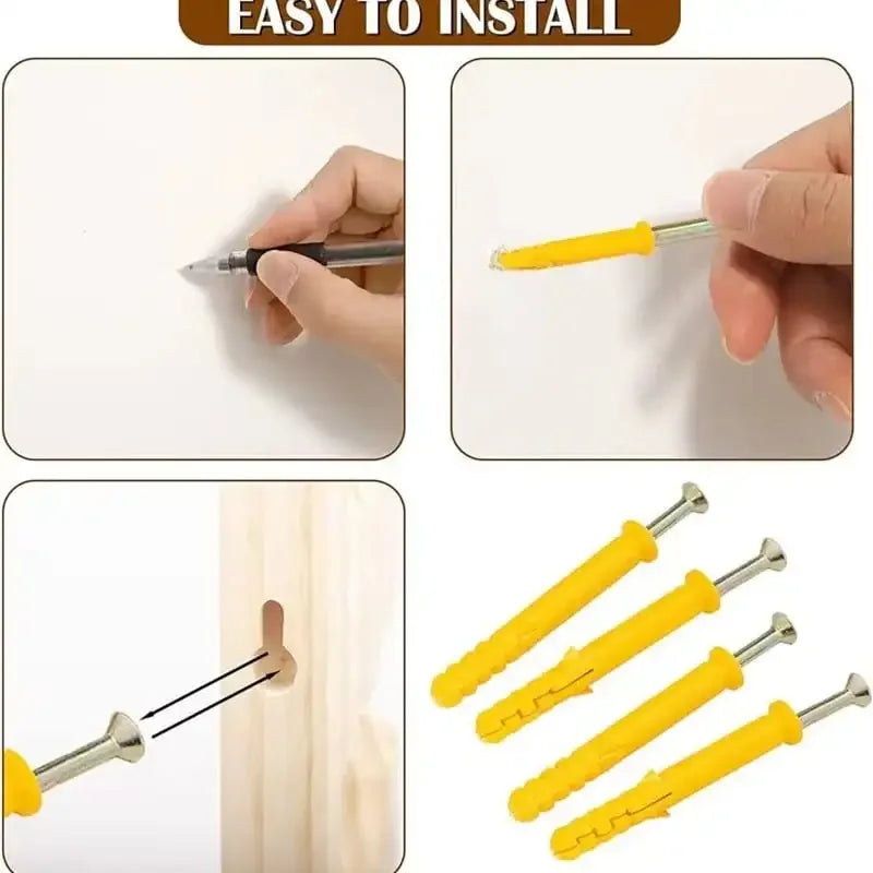 Wall-Mounted Wooden Hat Rack with 5 Hooks