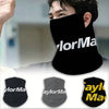 A set of black and gray multifunctional neck gaiters or face covers for outdoor sports.