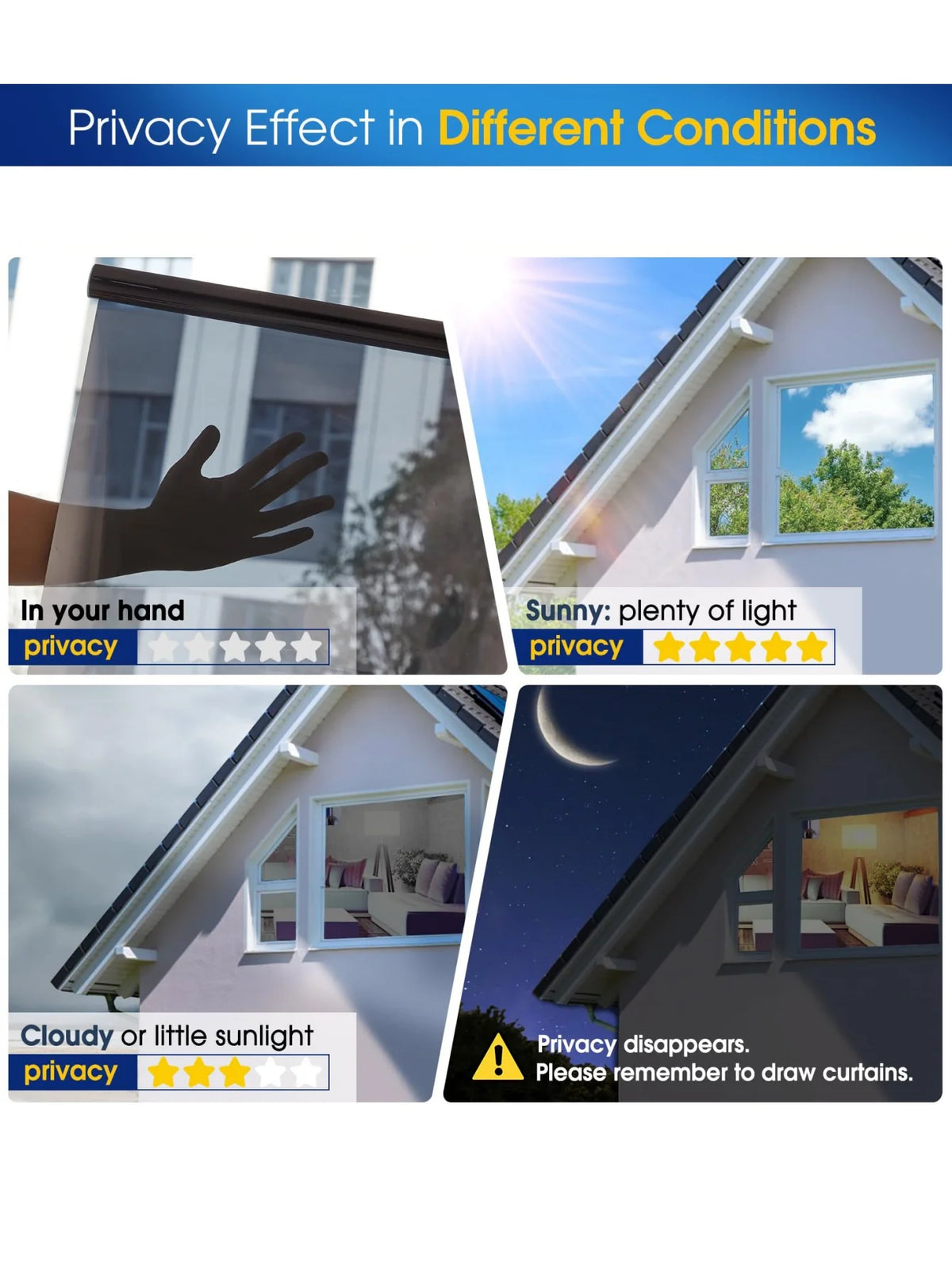 Reflective Privacy Window Film with Heat & UV Protection