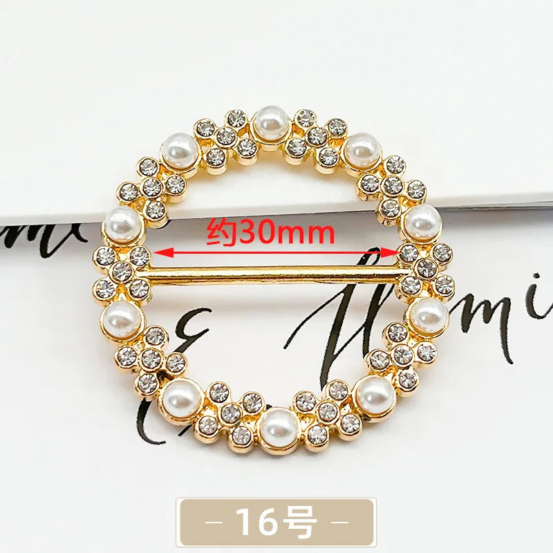 Crystal Rhinestone Scarf Ring Clip for Shirts and Scarves
