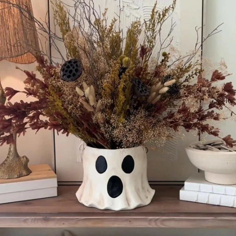 Ghost Halloween Planter Vase – Cute Ceramic Ghost Decor for Home