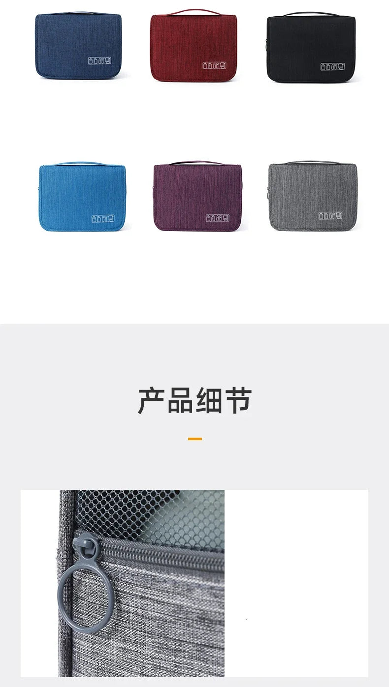 Portable Hanging Travel Toiletry Bag with Waterproof Oxford Fabric