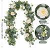 Artificial Eucalyptus Vine Garland with Roses and Gypsophila