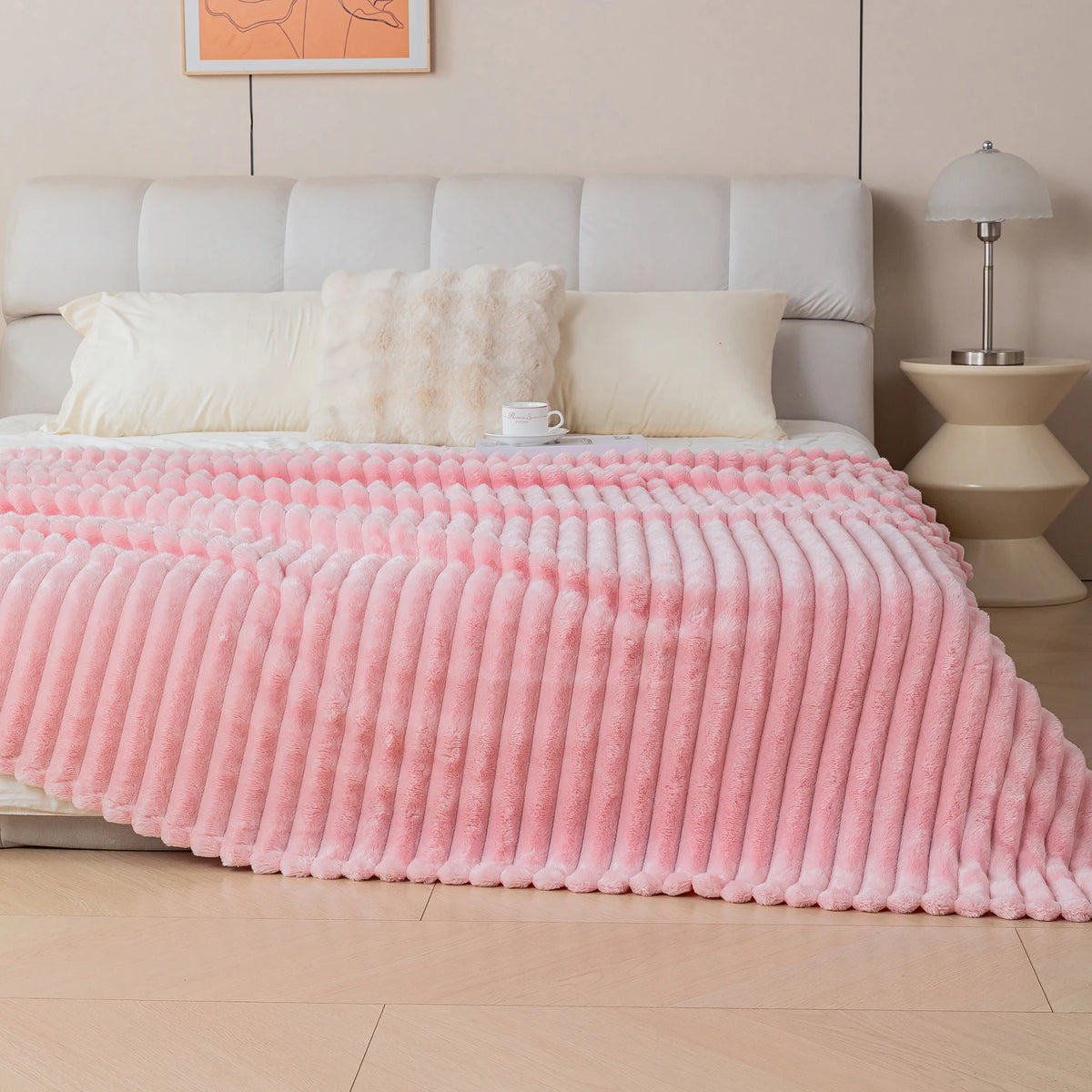 Ultra-Soft Striped Flannel Throw Blanket