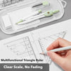 8-Piece Geometry Set – Transparent Rulers, Protractor, Compass & Eraser